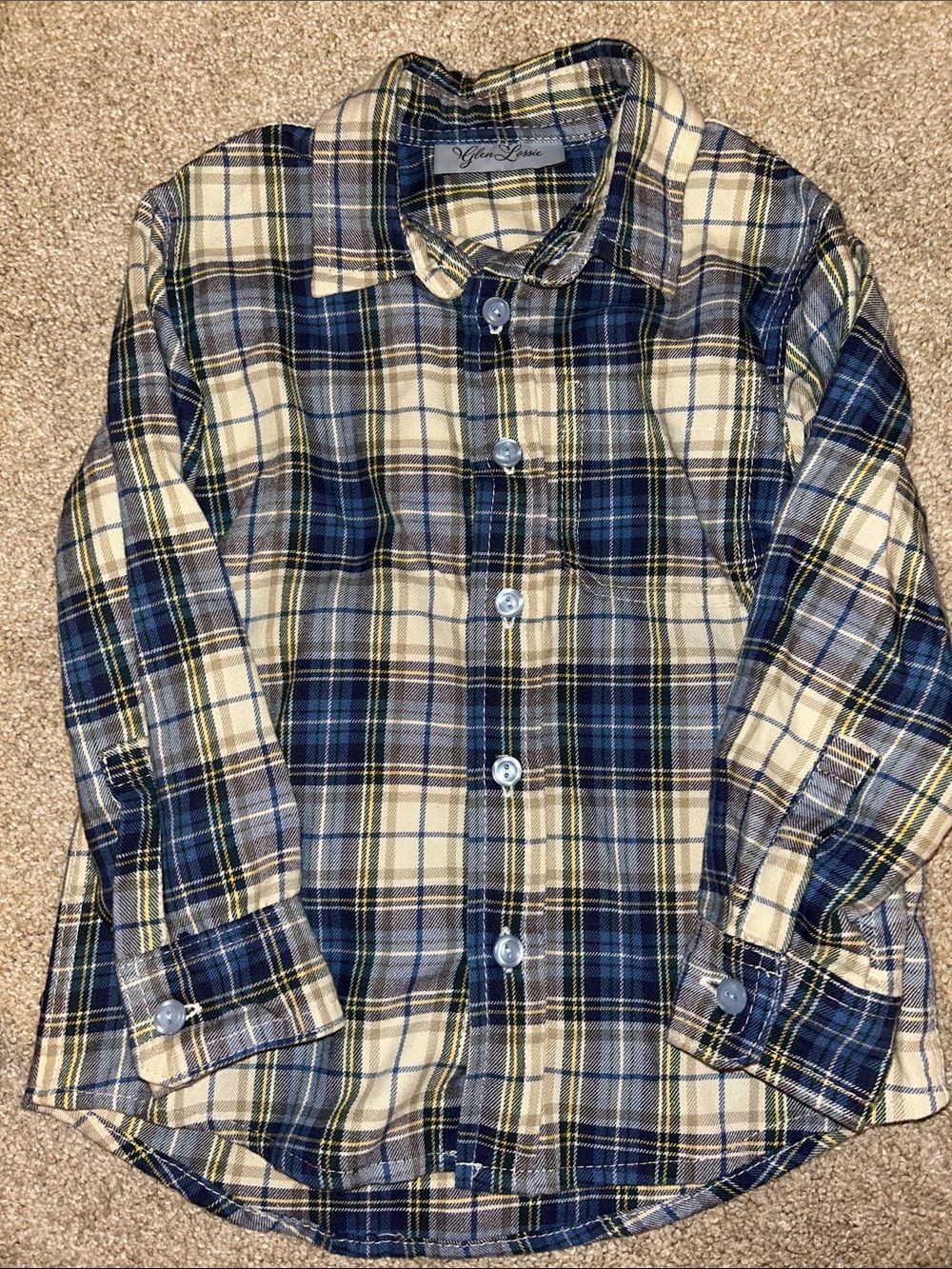 Glen Lossie Navy Plaid Button-Down Shirt